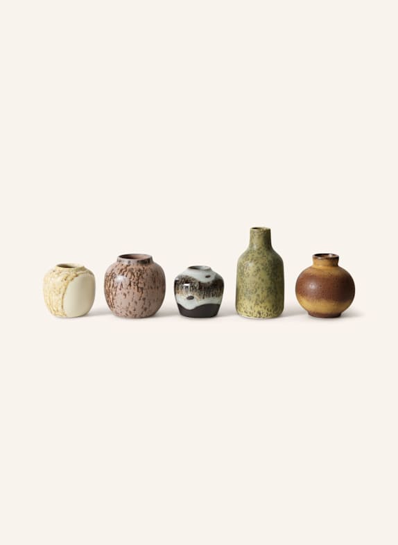 hkliving 5er-Set Vasen HELLGRÜN/ BEIGE/ HELLROSA