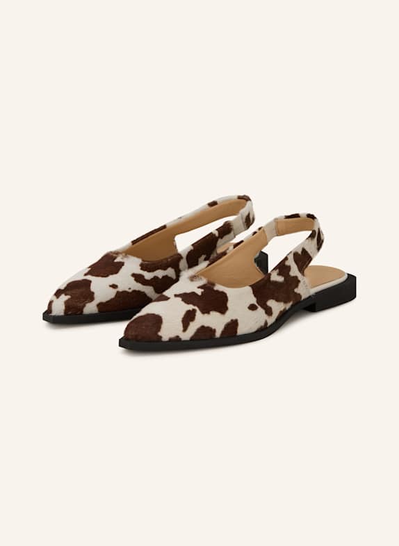 COPENHAGEN Slingback ballerinas CPH416 ECRU/ BROWN