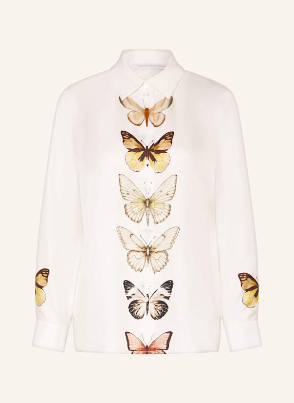 HERZEN'S ANGELEGENHEIT Hemdbluse aus Seide HELLGELB / BRAUN / DUNKELGELB