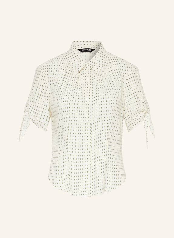 WHISTLES Bluse OVALSPOT ECRU/ KHAKI