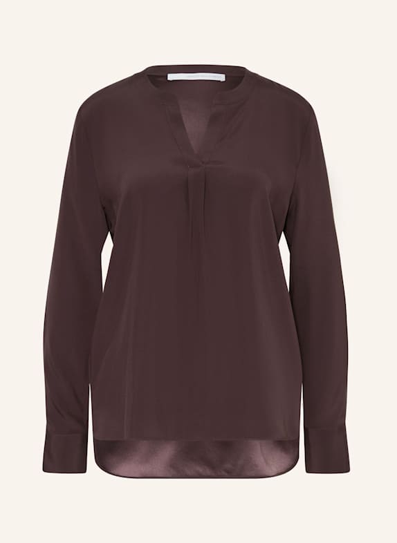 HERZEN'S ANGELEGENHEIT Blusenshirt aus Seide DUNKELBRAUN