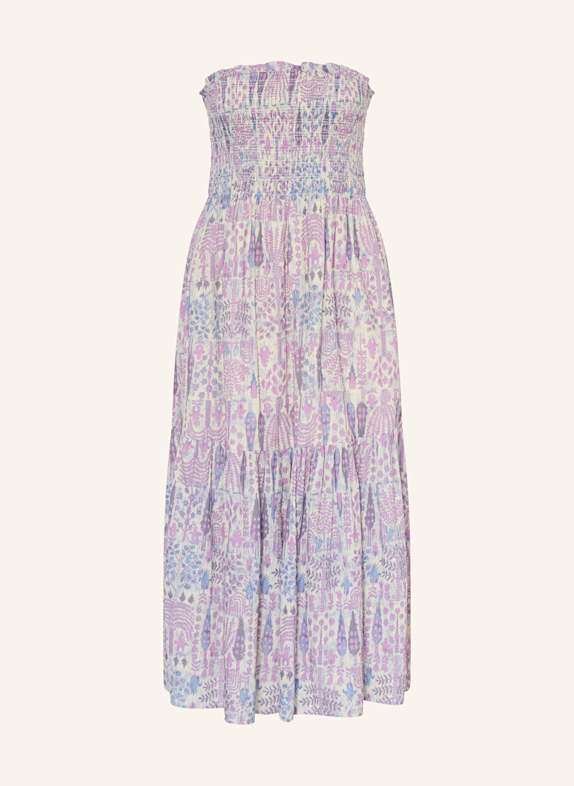 ba&sh Off-Shoulder-Kleid PIALA ECRU/ FUCHSIA/ BLAU