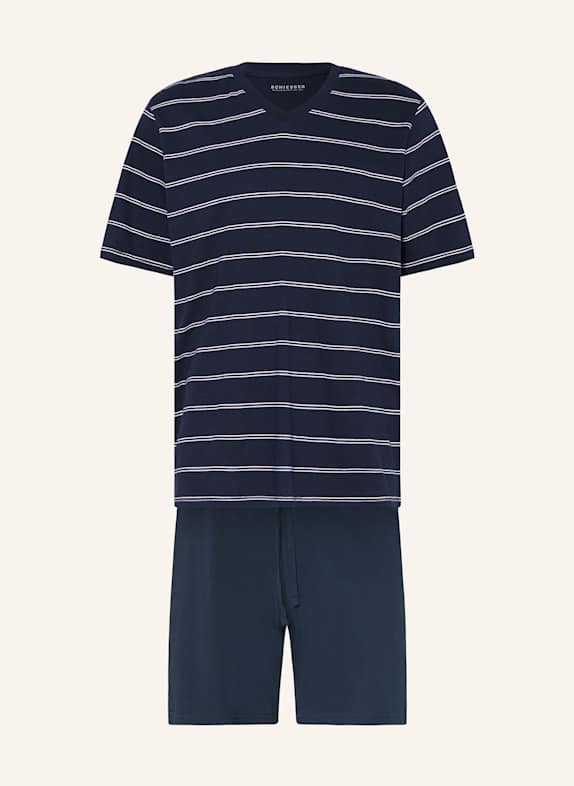 SCHIESSER Shorty-Schlafanzug SELECTED! PREMIUM INSPIRATION DUNKELBLAU