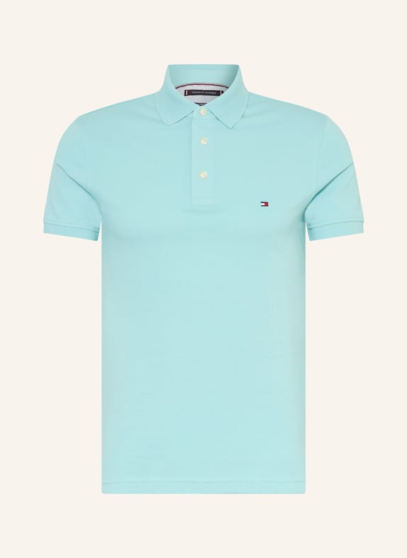 TOMMY HILFIGER Piqué-Poloshirt Slim Fit TÜRKIS
