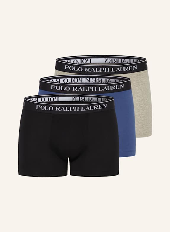 POLO RALPH LAUREN 3er-Pack Boxershorts SCHWARZ / BLAU / GRAU