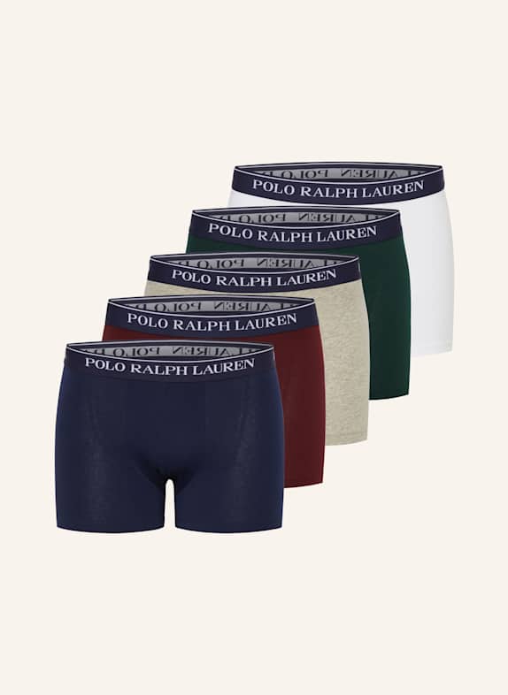 POLO RALPH LAUREN 5-pack boxer shorts DARK GREEN/ DARK BLUE/ DARK RED