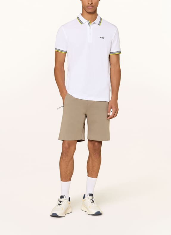 BOSS Piqué-Poloshirt PADDY CURVED Regular Fit WEISS