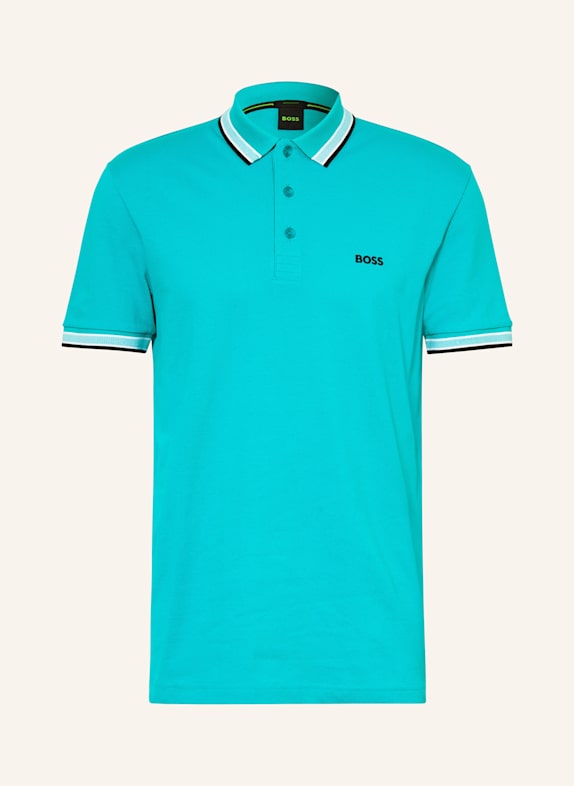 BOSS Piqué-Poloshirt PADDY CURVED Regular Fit TÜRKIS
