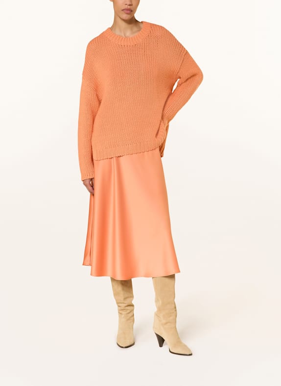 Juvia Satijnen rok FLEUR LICHTORANJE