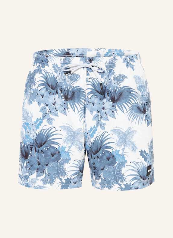 BOSS Badeshorts PIRANHA BLAUGRAU/ ECRU/ BLAU