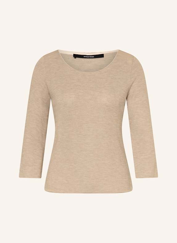 someday Pullover KIROSA mit 3/4-Arm BEIGE