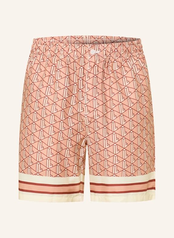 LACOSTE Shorts Relaxed Fit HELLORANGE/ ECRU/ DUNKELROT