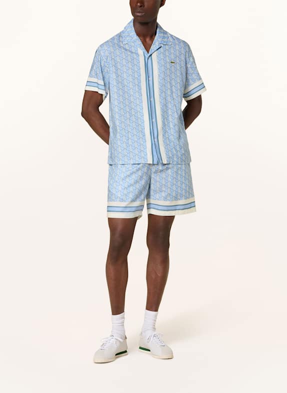 LACOSTE Resorthemd Relaxed Fit HELLBLAU/ CREME