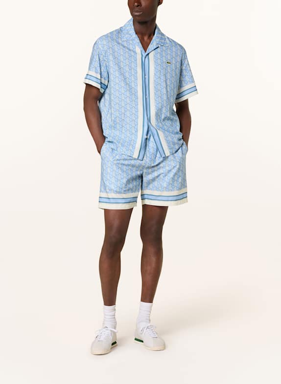LACOSTE Shorts Relaxed Fit HELLBLAU/ WEISS