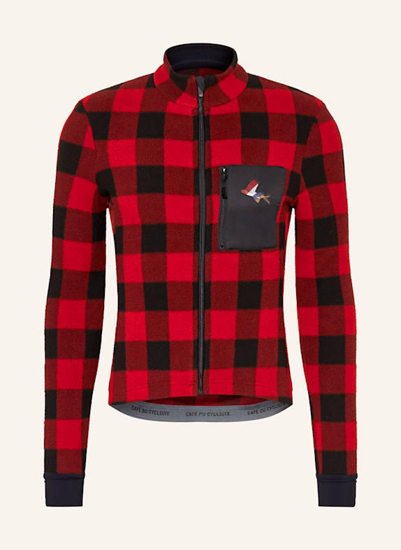 CAFÉ DU CYCLISTE Koszulka rowerowa z polaru SOLANGE CZERWONY/ CZARNY