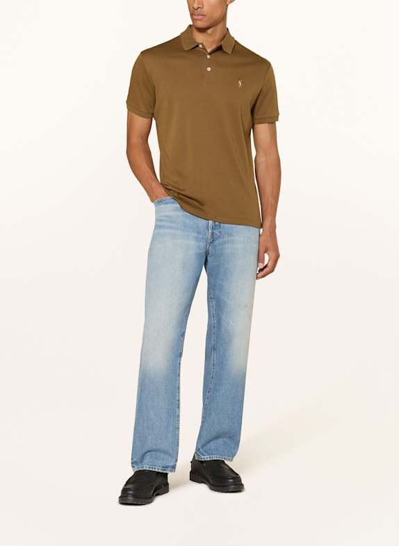 POLO RALPH LAUREN Jersey-Poloshirt Custom Slim Fit DUNKELBRAUN