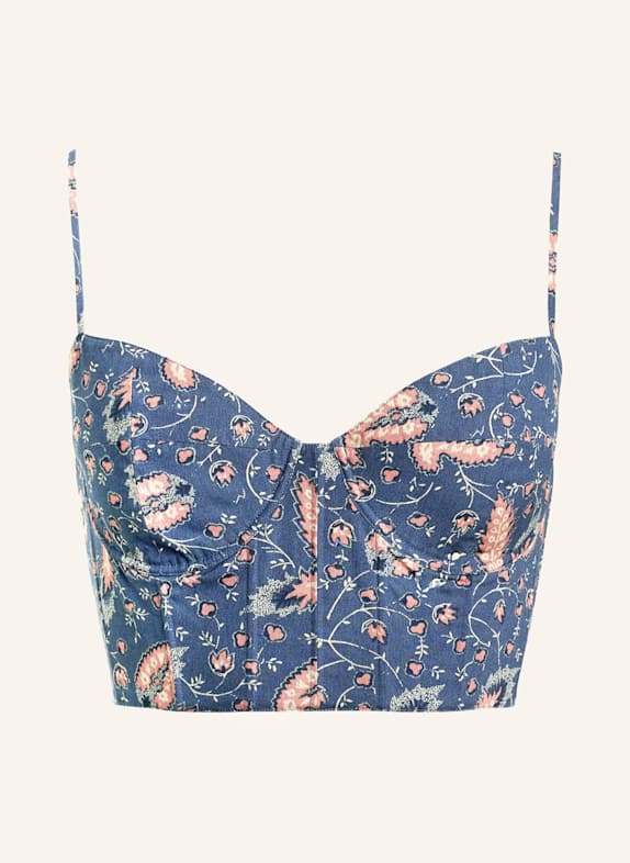 POLO RALPH LAUREN Cropped top BLUE/ SALMON/ CREAM