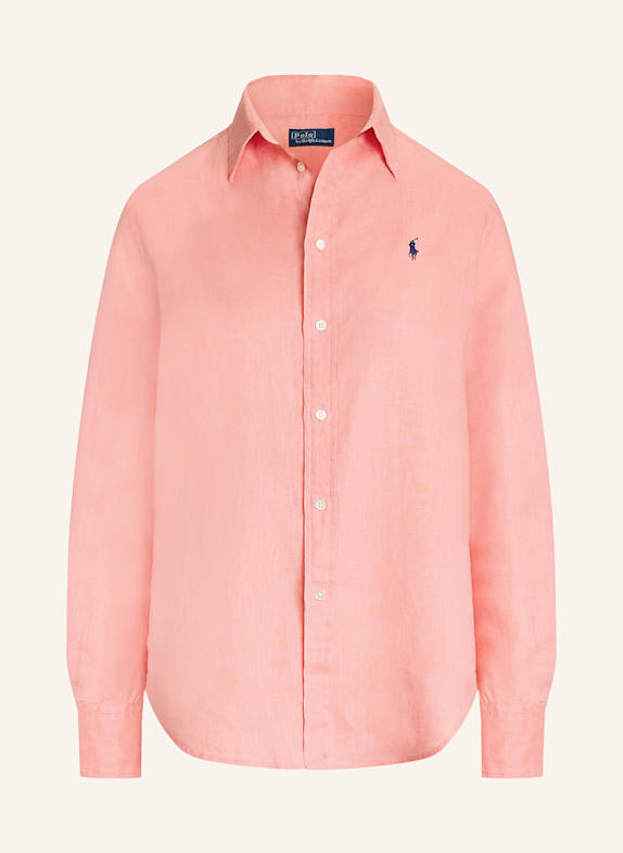 POLO RALPH LAUREN Shirt blouse made of linen ORANGE/ SALMON