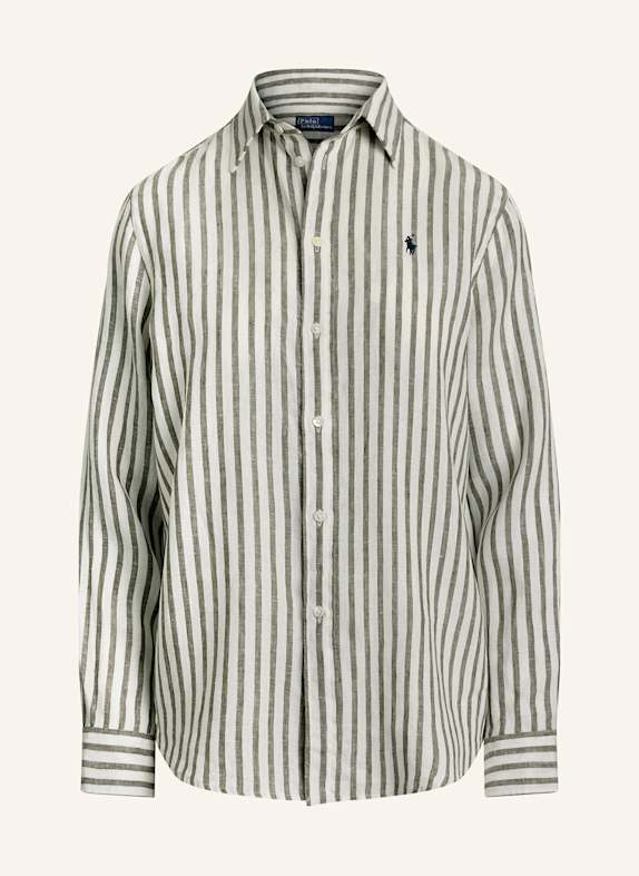 POLO RALPH LAUREN Hemdbluse aus Leinen WEISS/ DUNKELGRAU
