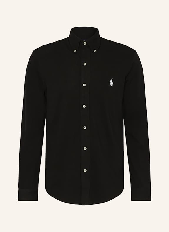 POLO RALPH LAUREN Piqué-Hemd Custom Fit SCHWARZ