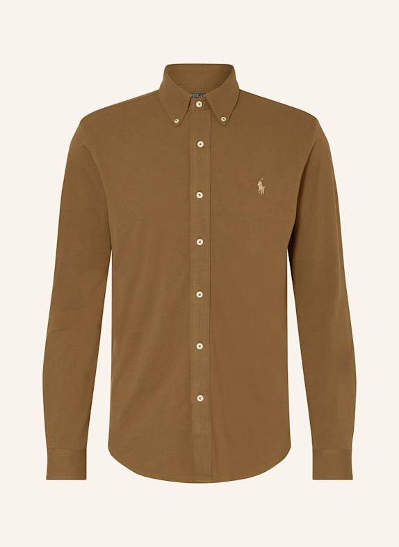 POLO RALPH LAUREN Piqué-Hemd Custom Fit BRAUN