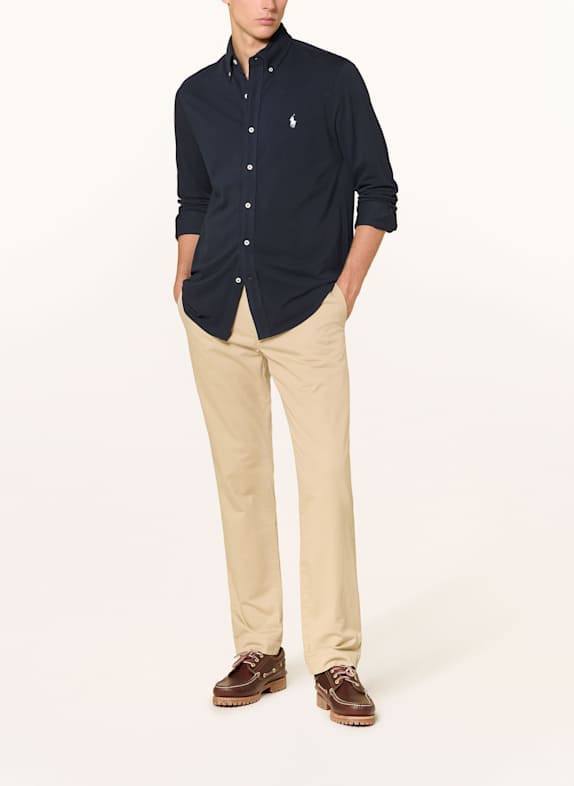 POLO RALPH LAUREN Piqué-overhemd Custom Fit DONKERBLAUW