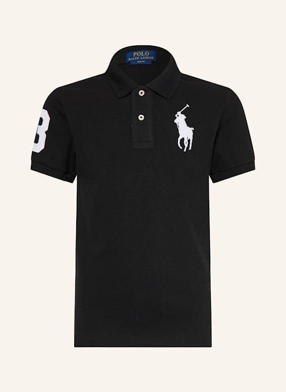 POLO RALPH LAUREN Koszulka polo z piki slim fit CZARNY