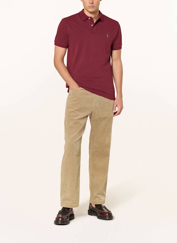 POLO RALPH LAUREN Piqué-Poloshirt Custom Slim Fit DUNKELROT