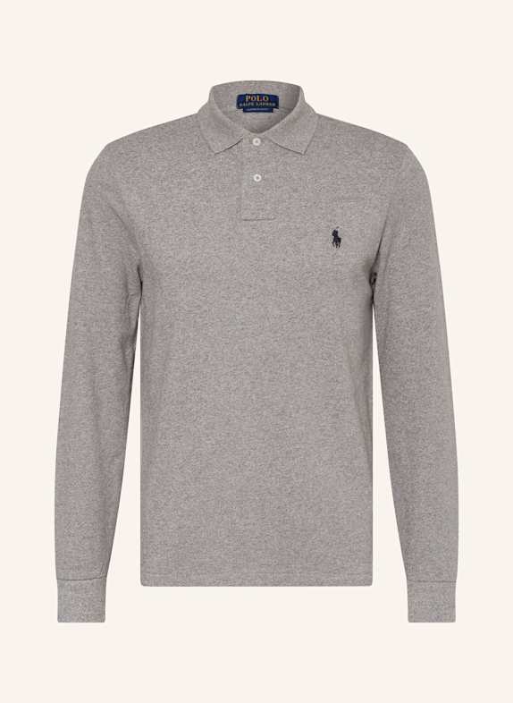POLO RALPH LAUREN Piqué-Poloshirt Custom Slim Fit GRAU MELIERT