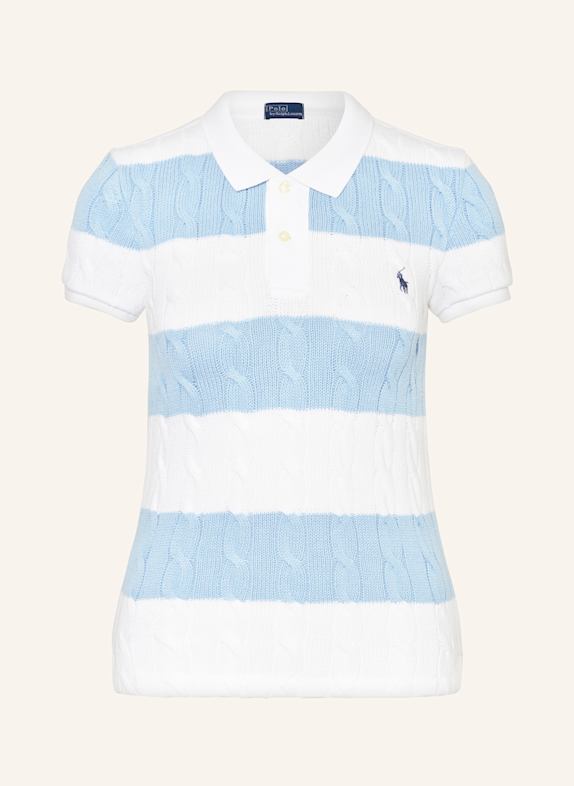 POLO RALPH LAUREN Strick-Poloshirt WEISS/ HELLBLAU