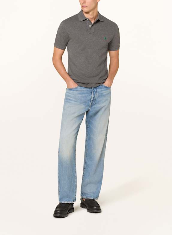 POLO RALPH LAUREN Piqué-Poloshirt Slim Fit DUNKELGRAU MELIERT