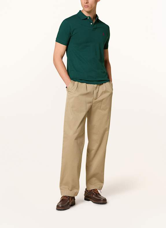 POLO RALPH LAUREN Piqué poloshirt slim fit DONKERGROEN