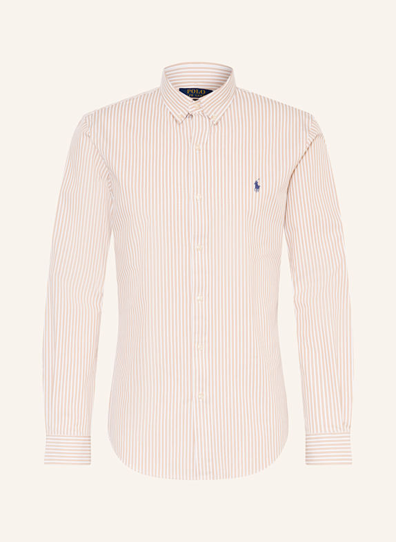 POLO RALPH LAUREN Hemd Slim Fit BEIGE/ WEISS