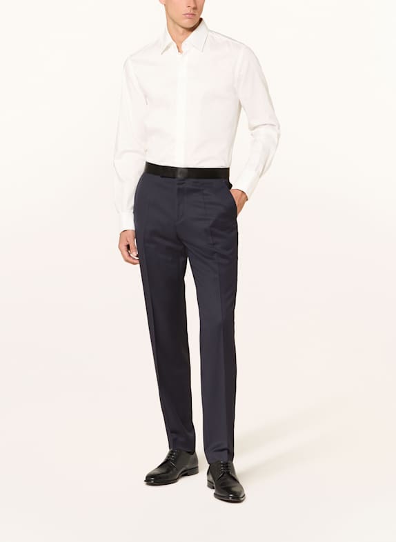 BOSS HANK slim fit overhemd met omgeslagen manchetten WIT