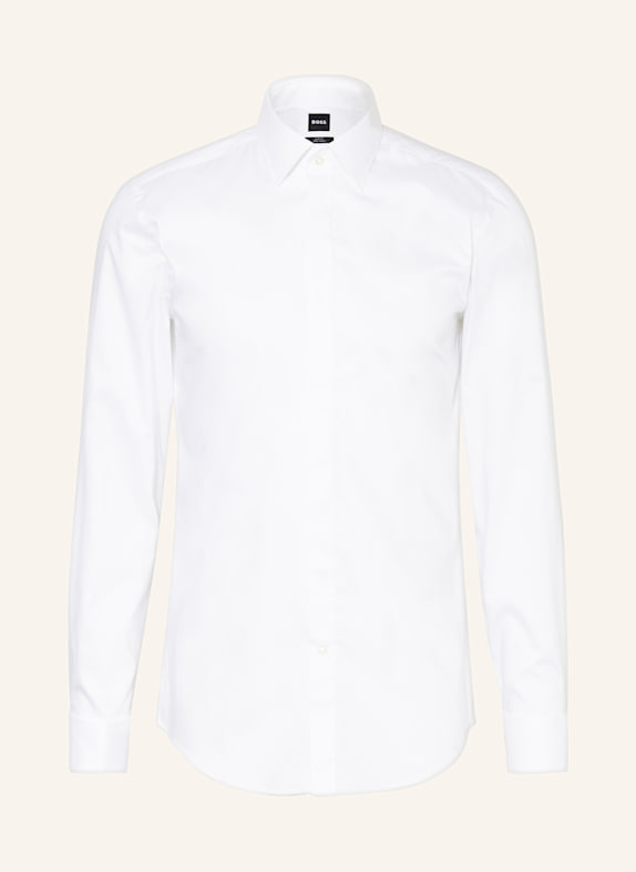 BOSS Hemd HANK Slim Fit mit Umschlagmanschette WEISS