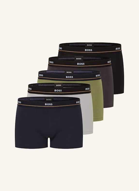 BOSS 5er-Pack Boxershorts ESSENTIAL SCHWARZ/ OLIV/ BRAUN