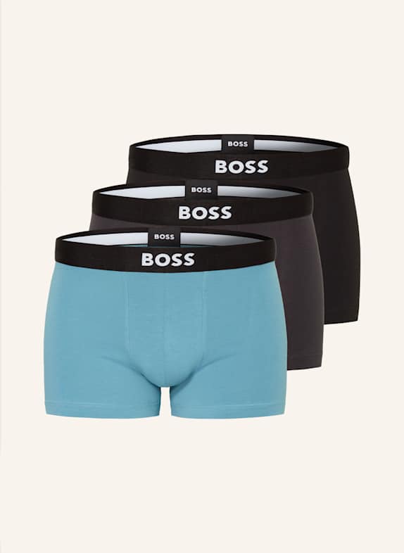 BOSS 3er-Pack Boxershorts ONE HELLBLAU/ SCHWARZ/ GRAU