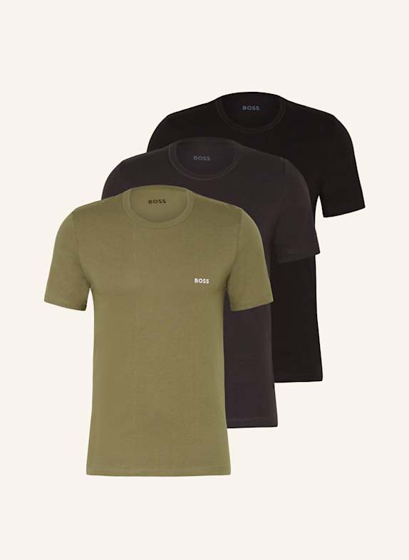 BOSS 3er-Pack T-Shirts GRÜN/ SCHWARZ/ DUNKELGRAU