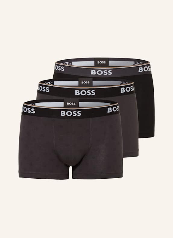 BOSS 3er-Pack Boxershorts POWER SCHWARZ/ GRAU