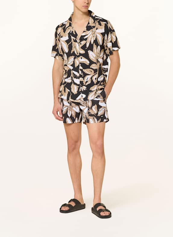 BOSS Resorthemd BEACH Comfort Fit SCHWARZ / HELLBRAUN / WEISS