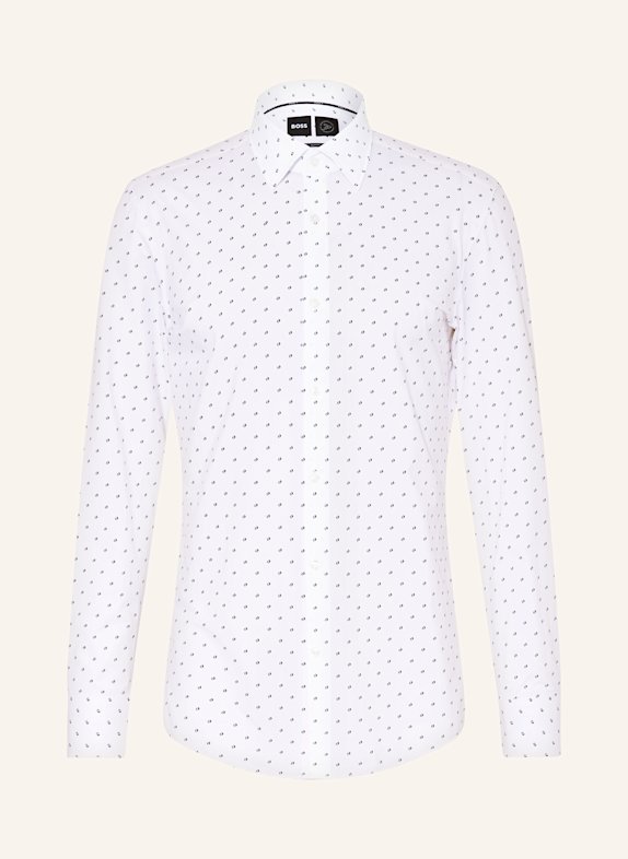 BOSS Hemd HANK Slim Fit DUNKELBLAU/ WEISS