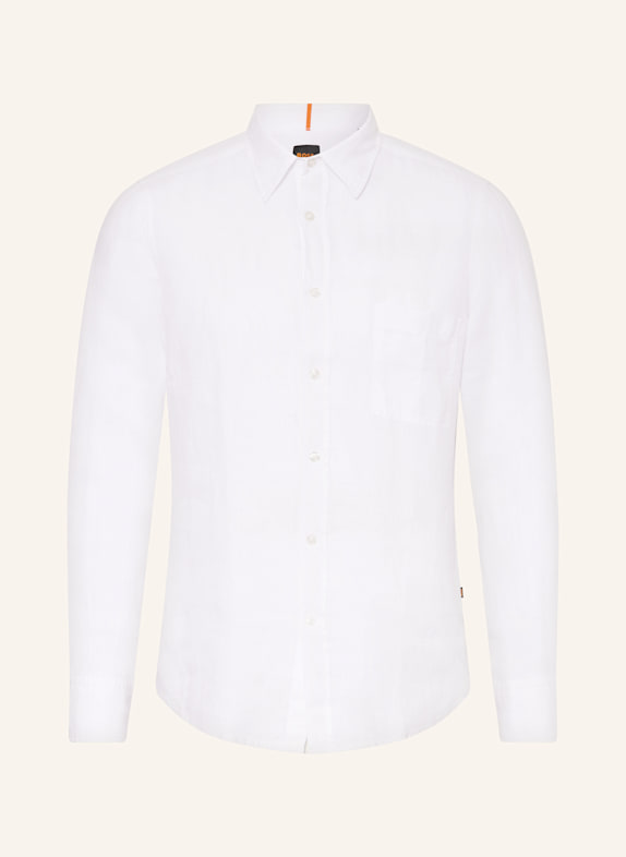 BOSS Leinenhemd RELEGANT Regular Fit WEISS