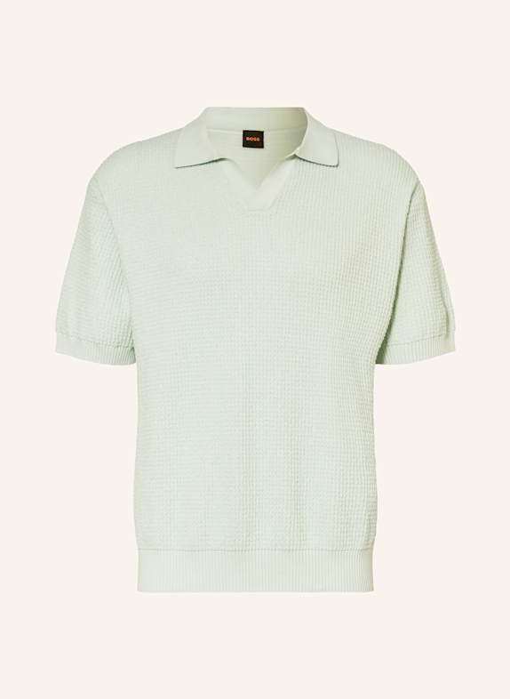 BOSS Knitted polo shirt KEFLO MINT