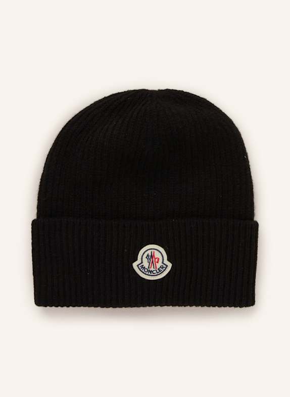 MONCLER Mütze mit Cashmere SCHWARZ