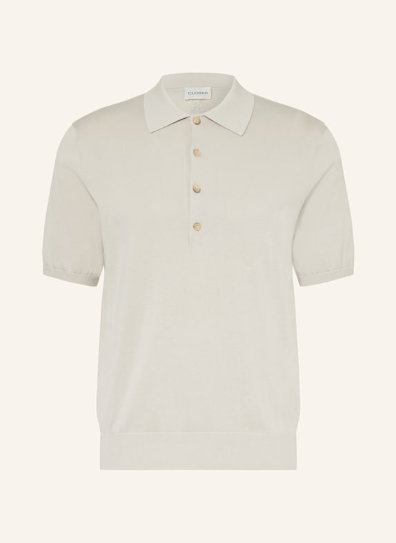 CLOSED Knitted polo shirt LIGHT GRAY