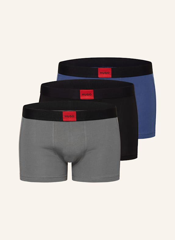 HUGO 3er-Pack Boxershorts GALAXY BLAU/ SCHWARZ/ GRAU
