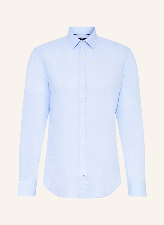 STROKESMAN'S Hemd Regular Fit mit Leinen HELLBLAU
