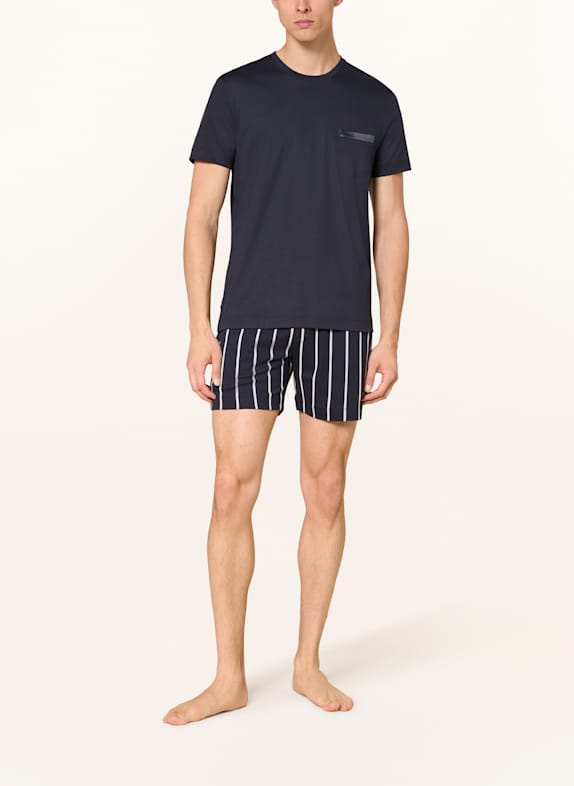 mey Loungeshorts Serie VALSTED BLÅ / VIT
