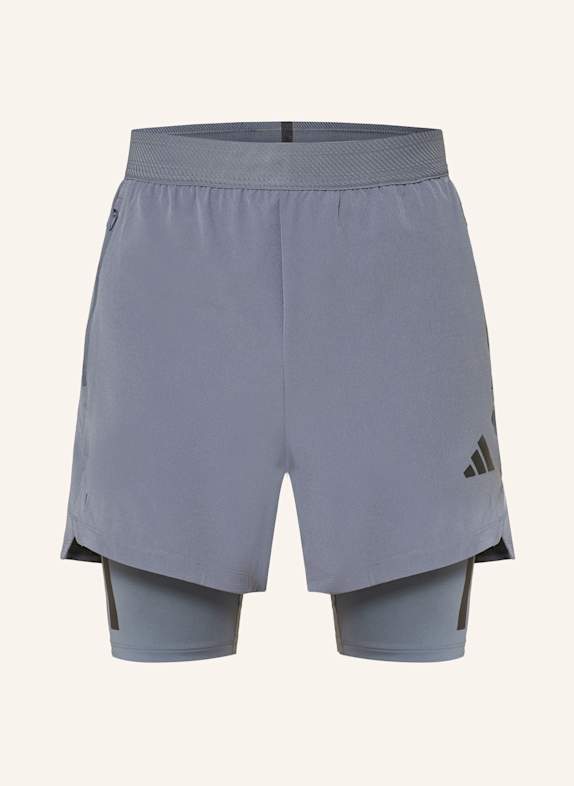 adidas 2-in-1-Trainingsshorts POWER BLAUGRAU