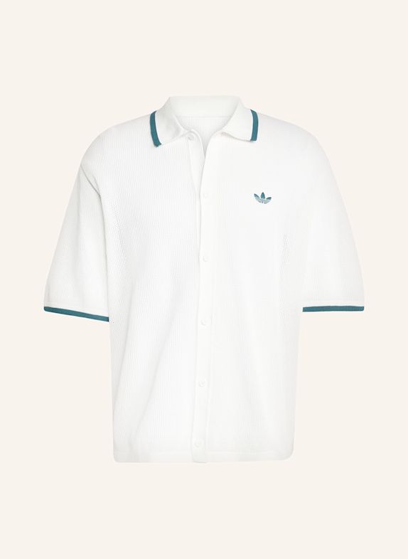 adidas Originals Strickhemd ADIDAS ORIGINALS BUTTON DOWN Loose Fit ECRU / PETROL